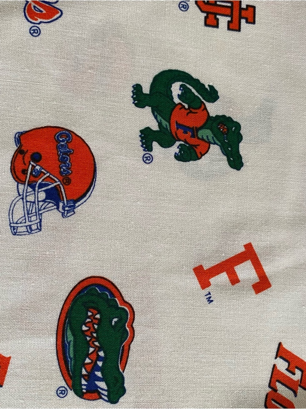 Source Unknown Florida Gators Cotton Fabric - Orange, Green, Blue